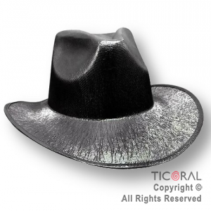 SOMBRERO COWBOY TORNASOLADO NEGRO x 1